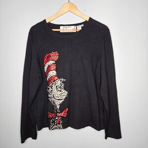 MICHAEL SIMON for DR. SEUSS Cat in the Hat Sweater Womens XL Sequins Collectible